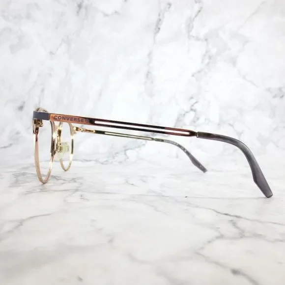 Converse CV1003 020 Eyeglasses Black Gold Round Full Rim Frames 51-19-140 - Picture 7 of 13